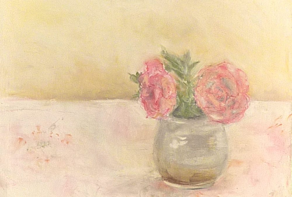 Flowers in Sake Glass